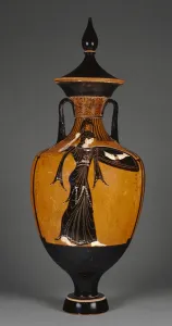 Panathenaic prize amphora with lid and figure of Athena, 363-2 BC (terracotta) Panathenaic prize amphora with lid and figure of Athena, 363-2 BC (terracotta)