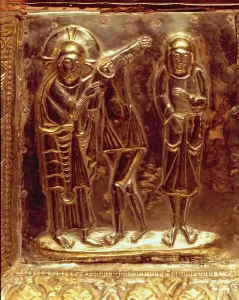 Panel from a reliquary containing the remains of St Isidore (gold) Panel from a reliquary containing the remains of St Isidore (gold)