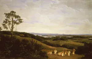 Panoramic View in Brazil with a River in the Distance (oil on panel) (pair of 61465) Panoramic View in Brazil with a River in the Distance (oil on panel) (pair of 61465)