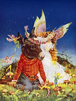 Where is Pease-Bottom, scene from A Midsummer Night's Dream, by William Shakespeare (colour litho) Where is Pease-Bottom, scene from A Midsummer Night's Dream, by William Shakespeare (colour litho)