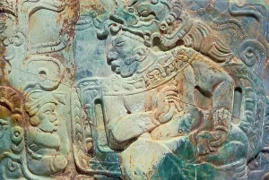 Pectoral of the King and a courtier from Tikal (jade) Pectoral of the King and a courtier from Tikal (jade)