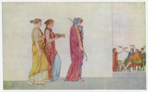 Penelope bringing the Bow of Ulysses (colour litho) Penelope bringing the Bow of Ulysses (colour litho)