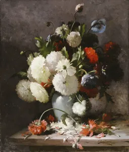 Peonies on a Stone Ledge, 1886 (oil on canvas) Peonies on a Stone Ledge, 1886 (oil on canvas)