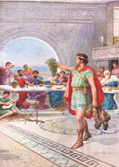 Then Perseus held aloft the Gorgon's head, illustration for How Perseus came Home again Then Perseus held aloft the Gorgon's head, illustration for How Perseus came Home again