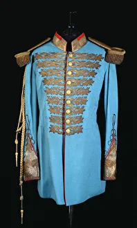 A Persian court uniform of powder blue woolcloth embroidered in gilt thread A Persian court uniform of powder blue woolcloth embroidered in gilt thread
