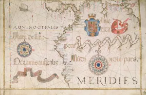 Peru and the Amazon, detail from a world atlas, 1565 (vellum) Peru and the Amazon, detail from a world atlas, 1565 (vellum)