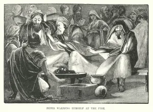 Peter warming himself at the Fire (engraving) Peter warming himself at the Fire (engraving)