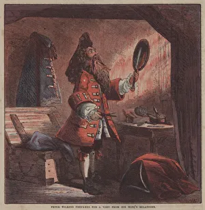 Peter Wilkins prepares for a visit from his wife's relations (colour litho) Peter Wilkins prepares for a visit from his wife's relations (colour litho)