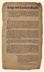 Petition to the King's Most Excellent Majestry (engraving) Petition to the King's Most Excellent Majestry (engraving)