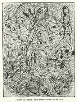 A Picture Puzzle, Find Twenty Birds or Beasts (litho) A Picture Puzzle, Find Twenty Birds or Beasts (litho)