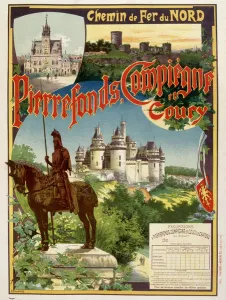 Pierrefonds, Compiegne and Coury - Advertising poster of the Railways du Nord, by G Pierrefonds, Compiegne and Coury - Advertising poster of the Railways du Nord, by G