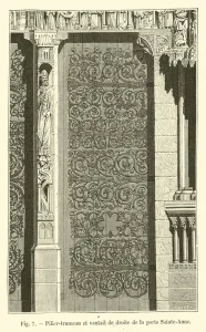 Pilier-trumeau et vantail de droite de la porte Sainte-Anne (engraving) Pilier-trumeau et vantail de droite de la porte Sainte-Anne (engraving)