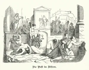 Plague of Athens, Ancient Greece, 430 BC (engraving) Plague of Athens, Ancient Greece, 430 BC (engraving)
