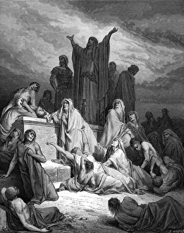Plague of Jerusalem, engraving by Dore. - Bible Plague of Jerusalem, engraving by Dore. - Bible