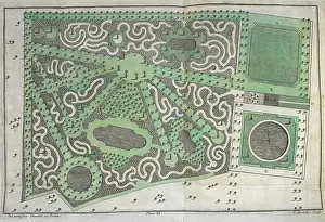 18th Century Garden Design Prints: A plan of a garden
