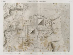 Plan of the Pyramids of Memphis and the surrounding area (engraving) Plan of the Pyramids of Memphis and the surrounding area (engraving)