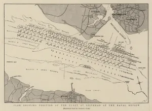 Plan showing Position of the Fleet at Spithead at the Naval Review (engraving) Plan showing Position of the Fleet at Spithead at the Naval Review (engraving)