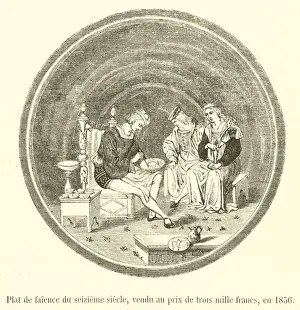 Plat de faience du seizieme siecle, vendu au prix de trois mille francs Plat de faience du seizieme siecle, vendu au prix de trois mille francs