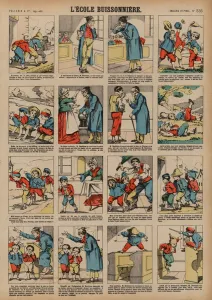 Playing truant from school (coloured engraving) Playing truant from school (coloured engraving)