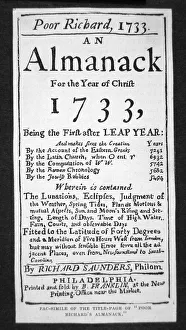 Poor Richard Almanack, first issue, published by Benjamin Franklin in 1733 Poor Richard Almanack, first issue, published by Benjamin Franklin in 1733