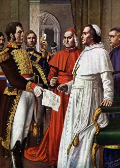 Pope Pius VII, prisoner at the castle of Fontainebleau, consented to sign, on 25/01/1813 Pope Pius VII, prisoner at the castle of Fontainebleau, consented to sign, on 25/01/1813