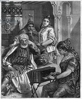 The population of Tunisia in the 19th century - Saturday evening in a Jewish family in The population of Tunisia in the 19th century - Saturday evening in a Jewish family in
