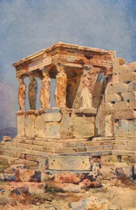 Porch of the Maidens, Erectheion, Athens (colour litho) Porch of the Maidens, Erectheion, Athens (colour litho)