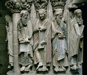 Detail of the Portico de la Gloria with the Old Testament prophets (stone) Detail of the Portico de la Gloria with the Old Testament prophets (stone)