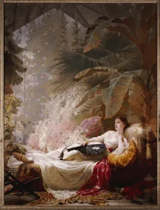 Portrait of Adelaide Maria Guinness, reclining on a Sofa in a Conservatory Portrait of Adelaide Maria Guinness, reclining on a Sofa in a Conservatory
