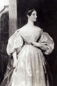 Portrait of Augusta Ada Byron (1815-52) Countess of Lovelace (oil on canvas) (b/w photo) Portrait of Augusta Ada Byron (1815-52) Countess of Lovelace (oil on canvas) (b/w photo)