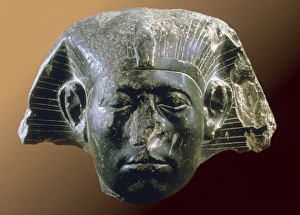 Portrait head of Sesostris III (1878-43 BC) from a sphinx, Middle Kingdom, c Portrait head of Sesostris III (1878-43 BC) from a sphinx, Middle Kingdom, c
