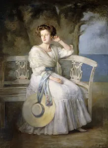 Portrait of a Lady wearing a Blue Dress, (oil on canvas) Portrait of a Lady wearing a Blue Dress, (oil on canvas)