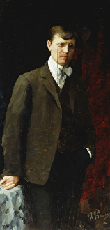 Portrait of a Man, possibly Ivan Georgievich Drozdov (1880-1939), (oil on canvas) Portrait of a Man, possibly Ivan Georgievich Drozdov (1880-1939), (oil on canvas)