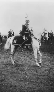 Portrait of Peter I, King of Serbia, on a horse (b/w photo) Portrait of Peter I, King of Serbia, on a horse (b/w photo)