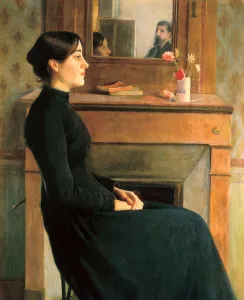 Portrait of a woman, painting by Santiago Rusinol y Prats, 1894 Portrait of a woman, painting by Santiago Rusinol y Prats, 1894