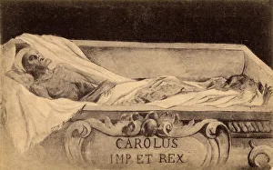 Postcard of the mummy of Charles V in the Escorial, Madrid (litho) Postcard of the mummy of Charles V in the Escorial, Madrid (litho)