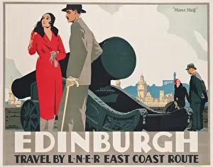 Poster advertising LNER east coast routes to Edinburgh, 1935 (colour lithograph) Poster advertising LNER east coast routes to Edinburgh, 1935 (colour lithograph)