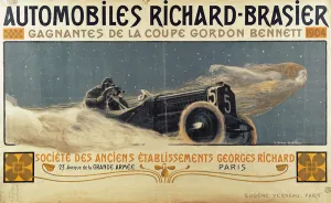 Poster showing Automobiles Richard-Brasier winning the Gordon Bennett Cup Poster showing Automobiles Richard-Brasier winning the Gordon Bennett Cup