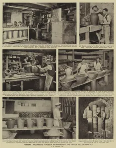 Pottery, Progressive stages in an important and highly skilled industry (b/w photo) Pottery, Progressive stages in an important and highly skilled industry (b/w photo)