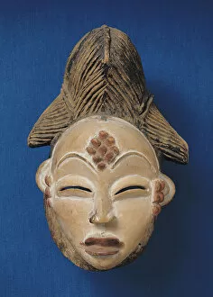 Related Images Collection: Pounou female funerary mask, Gabon, 19th-20th century (wood)
