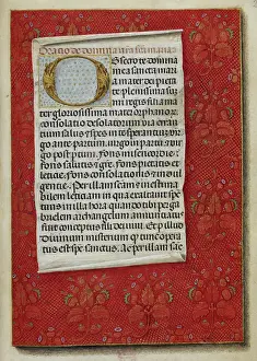 Alphabet Letters Prints: Prayers to the Virgin. Prayer Obsecro te, beginning with decorated initial O