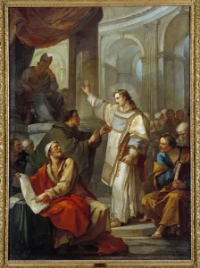 The Prediction of Saint Etienne (Stephane) Painting by Charles Joseph Natoire The Prediction of Saint Etienne (Stephane) Painting by Charles Joseph Natoire