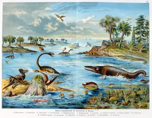 Prehistory - Jurassic - reconstruction of natural environment in Europe Prehistory - Jurassic - reconstruction of natural environment in Europe