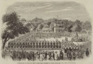 Presentation of Colours to the 1st West India Regiment at Nassau, Bahamas (engraving) Presentation of Colours to the 1st West India Regiment at Nassau, Bahamas (engraving)