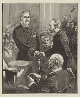 Presentation of Testimonials to Captain Murrell, of the Steam-Ship Missouri, at the Mansion House (engraving) Presentation of Testimonials to Captain Murrell, of the Steam-Ship Missouri, at the Mansion House (engraving)