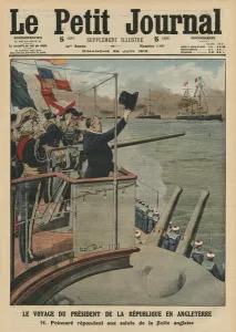 Presidential trip of Raymond Poincare to England, front cover illustration from Le Presidential trip of Raymond Poincare to England, front cover illustration from Le