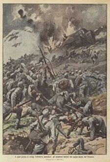 At what price does the Austrian offensive take place, the assailants mowed by our fire, in Trentino (colour litho) At what price does the Austrian offensive take place, the assailants mowed by our fire, in Trentino (colour litho)