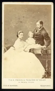 The Prince and Princess of Wales and Prince Victor (b/w photo) The Prince and Princess of Wales and Prince Victor (b/w photo)