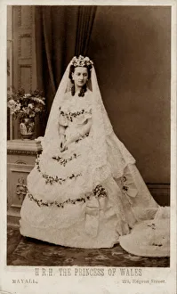 Princess Alexandra of Denmark in her wedding dress for her marriage to the Prince of Princess Alexandra of Denmark in her wedding dress for her marriage to the Prince of