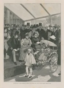 Princess Mary of Teck presenting prizes at the Floral Fete (engraving) Princess Mary of Teck presenting prizes at the Floral Fete (engraving)